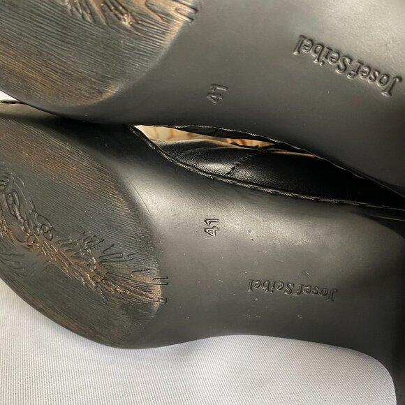 Josef Seibel Calla 02 Black Leather Ankle Boots SZ 9.5 - Picture 11 of 13